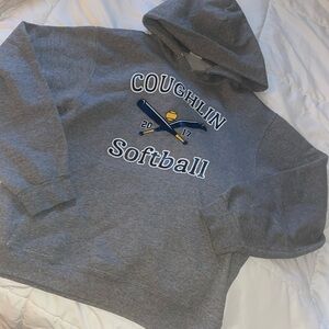 5/$25 Women’s Authentic Softball Grey Graphic Hoodie